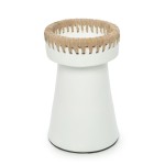 White modern candleholder Etty L terracotta - Bazar Bizar