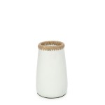 Narrow white terracotta vase Sneaky S - Bazar Bizar