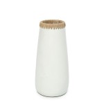 Narrow white terracotta vase Sneaky L - Bazar Bizar