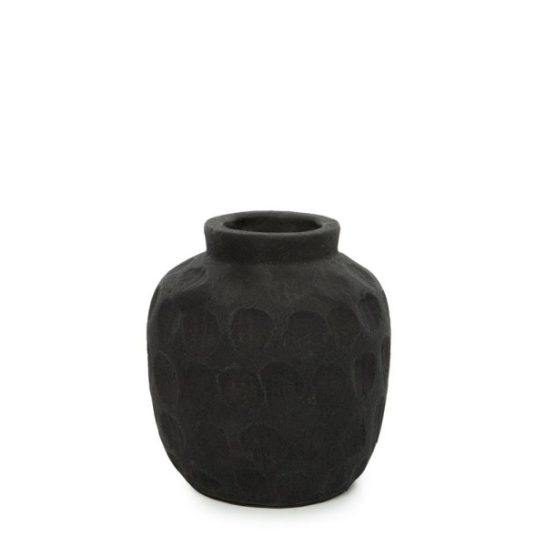 Black modern terracotta vase Trendy S - Bazar Bizar