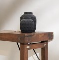 Czarny wazon nowoczesny Trendy L z terakoty BAZAR BIZAR