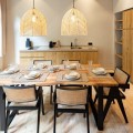 Ażurowy abażur rattanowy do lamp sufitowych Bala L, naturalny - Bazar Bizar