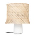 Table lamp with white terracotta base - Bazar Bizar