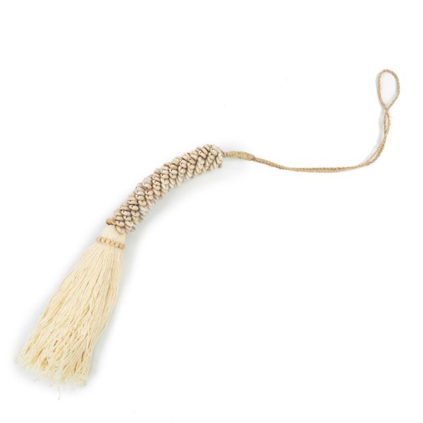 Tassel Cowrie Cotton Natural - Bazar Bizar