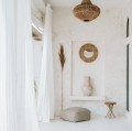 Palmaree 60 decorative mirror raffia - Bazar Bizar