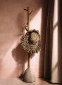 Hall hanger in teak wood and concrete - Bazar Bizar