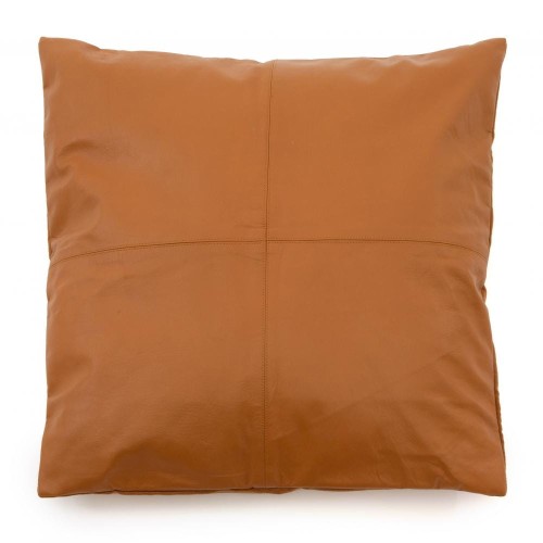 Brown leather decorative pillow 60x60 Panel Camel - Bazar Bizar