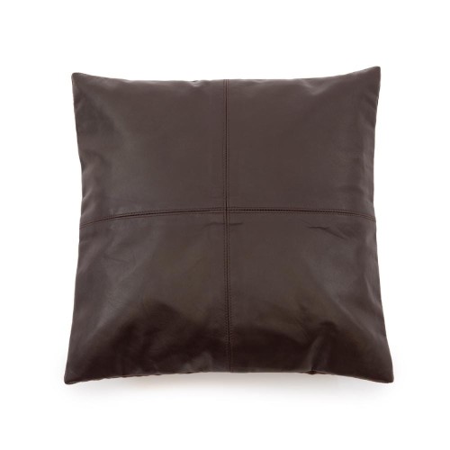 Brown leather decorative pillow 40x40 Panel Chocolate - Bazar Bizar