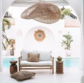 Abażur rattanowy do lamp sufitowych wiszących Cloud XXL, naturalny - Bazar Bizar