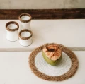 Seagrass raffia placemat Bave White - Bazar Bizar
