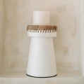 White modern candleholder Etty L terracotta - Bazar Bizar