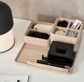 Pudełko drewniane z czterema przegródkami naturalne CreateMe 12 - Andersen Furniture