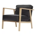 Fotel skórzany LC1 skóra naturalna czarna rama dąb naturalny bielony - Andersen Furniture