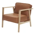 Fotel skórzany LC1 skóra naturalna Cognac rama dąb naturalny bielony - Andersen Furniture