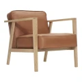 Fotel skórzany LC1 skóra naturalna Cognac rama dąb naturalny bielony - Andersen Furniture