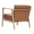 Fotel skórzany LC1 skóra naturalna Cognac rama dąb naturalny bielony - Andersen Furniture