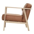 Fotel skórzany LC1 skóra naturalna Cognac rama dąb naturalny bielony - Andersen Furniture