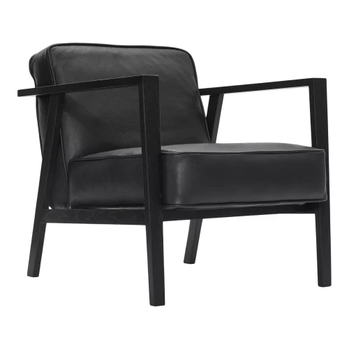 Fotel skórzany LC1 skóra naturalna czarna rama dąb czarny - Andersen Furniture