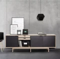 Nowoczesna komoda S1 dąb mydlony front multi earth wymienny czarny - Andersen Furniture
