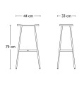 Stołek barowy czarny HC2-79 siedzisko dąb czarny - Andersen Furniture