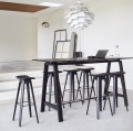 Wysoki stół na kozłach HT1-93 rama czarny dąb i blat Diamond Black - Andersen Furniture