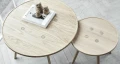 Stolik kawowy okrągły dębowy C2 bielony - Andersen Furniture