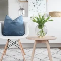 Stolik kawowy okrągły dębowy C2 bielony - Andersen Furniture
