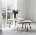 Stolik kawowy okrągły dębowy C2-80 bielony - Andersen Furniture