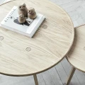Stolik kawowy okrągły dębowy C2-80 bielony - Andersen Furniture