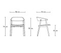 Krzesło drewniane tapicerowane AC2, dąb czarny, skóra czarna - Andersen Furniture