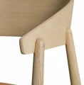 Krzesło drewniane tapicerowane AC2 dąb bielony siedzisko skóra cognac - Andersen Furniture