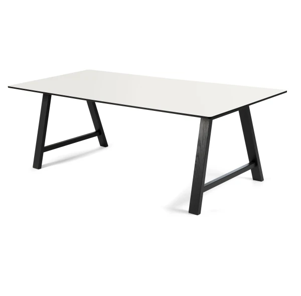 Nowoczesny stół do jadalni rozkładany T1, wybór koloru blatu, nogi dębowe czarne - Andersen Furniture