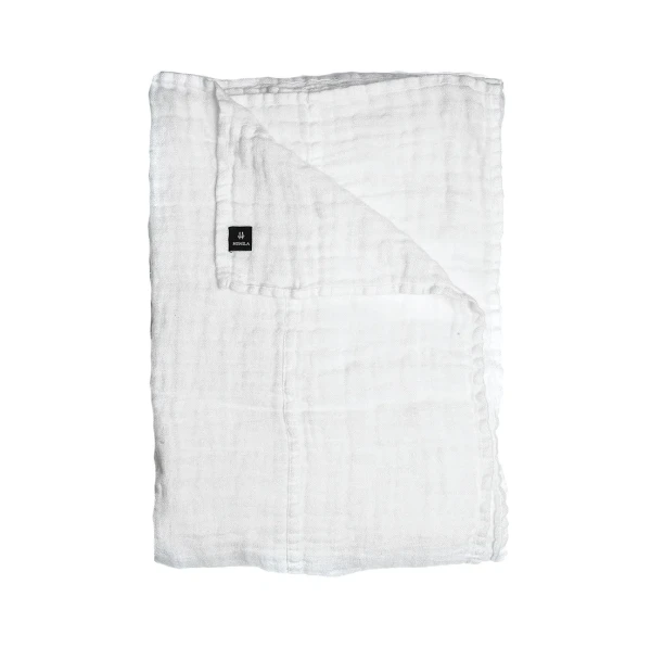 Narzuta na łóżko z lnu biała 260x260 Hannelin White - Himla