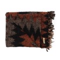 Cotton plaid blanket with pattern 130x170 S'il Black Orange - Bazar Bizar