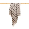 Cotton plaid blanket 130x170 S'il Bohemian White - Bazar Bizar