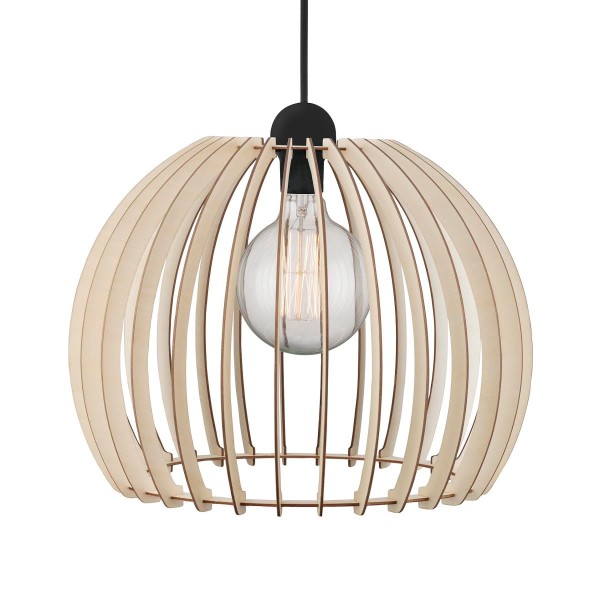 Duża naturalna lampa sufitowa z drewnianym kloszem Chino 40 NORDLUX