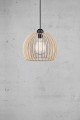Naturalna lampa wisząca z drewnianym kloszem NORDLUX