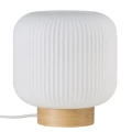 Lampa stołowa szklana Milford z drewnianą podstawą - Nordlux