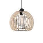 Naturalna lampa sufitowa z drewnianym kloszem NORDLUX