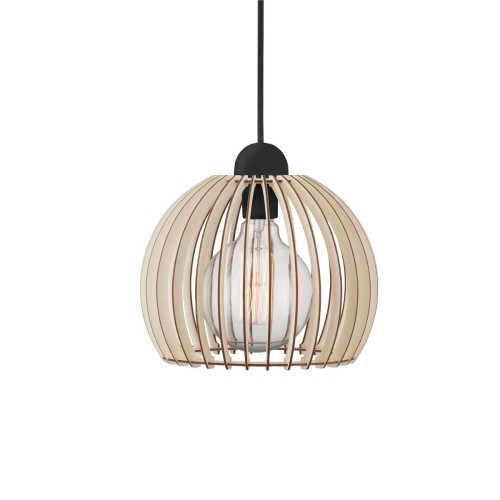 Mała naturalna lampa sufitowa z drewnianym kloszem NORDLUX