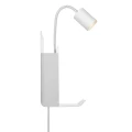 Kinkiet z półką z USB portem do ładowania Roomi White biały - Nordlux