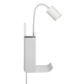 Kinkiet z półką z USB portem do ładowania Roomi White biały - Nordlux