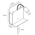 Kinkiet z półką z USB portem do ładowania Roomi White biały - Nordlux