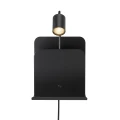 Kinkiet z półką z USB portem do ładowania Roomi Black czarny - Nordlux