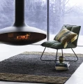 Recycled leather rug Raw 240x180 black - Pomax