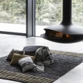 Recycled leather rug Raw 240x180 black - Pomax