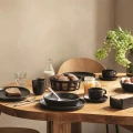 Cup with saucer Nordic Kitchen 0,2L black stoneware set of 4 - Eva Solo