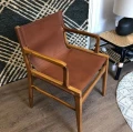 Scandinavian chair Ollie Lounge teak and leather - Bloomingville