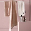 Ręcznik kąpielowy 100x150 różowy Lina Powder z lnu i bawełny Oeko-Tex - Himla
