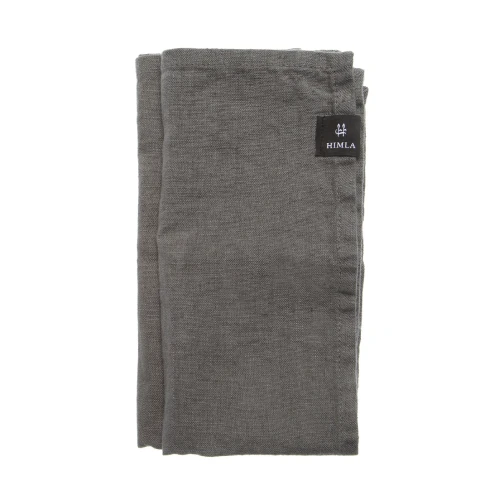 Lniane serwetki materiałowe na stół szare 45x45 Sunshine Charcoal, 4-pak - Himla